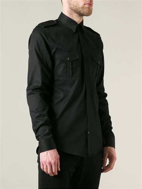 gucci black military shirt|Gucci shirt women black.